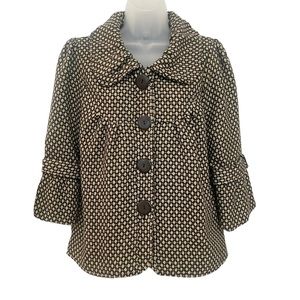 Luii Wool Blend Bell Sleeve Retro Style Coat